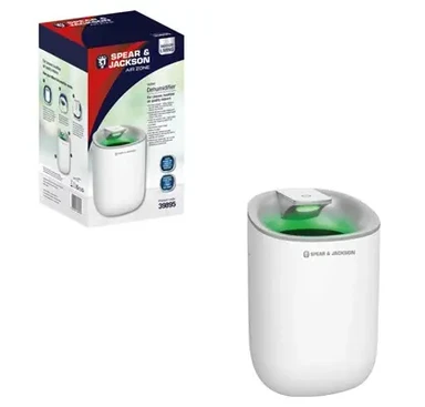 SPEAR & JACKSON Dehumidifier – 600 ml Water Tank， Compact Moisture Absorber for Small Rooms， 39895