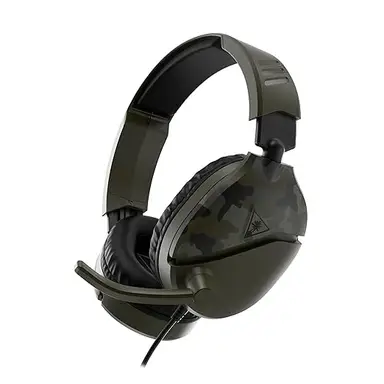 Turtle Beach Recon 70 Casque gaming filaire pour PC, PS5, Switch 2 et Xbox Series X|S - Haut-parleurs 40 mm - Micro rabattable - Prise jack 3,5 mm - Camouflage vert