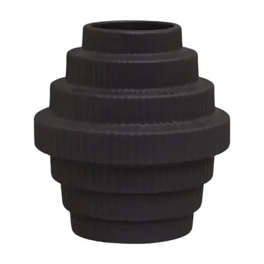 Premier Housewares Leichte schwarze kleine Vase, vielseitig und stilvoll, Keramikblumen vase mit modernem Design