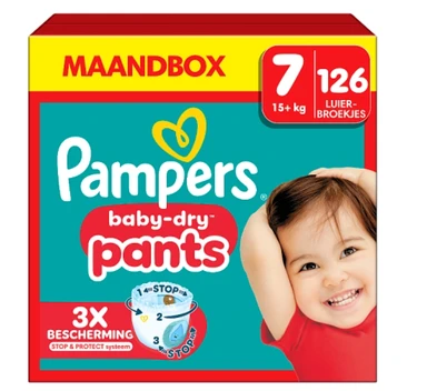 Pampers Baby-Dry Broekjes Maat 7 – 126 Luierbroekjes (Maandbox)