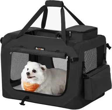 Feandrea Faltbare Hundetransportbox - 60 x 42 x 42 cm - Schwarz - M