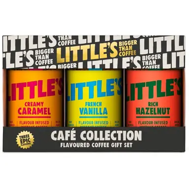 Little's Cafe Collection Flavoured Coffee Selection Gift Set (French Vanilla, Creamy Caramel, Rich Hazelnut)