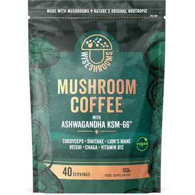 Wiseshrooms Mushroom Coffee with Vitamin B12 and D - 100 g