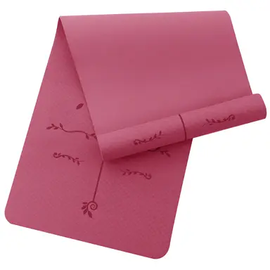 MISS LULU Tapis de sport en TPE prune - 183 x 61 x 0,6 cm