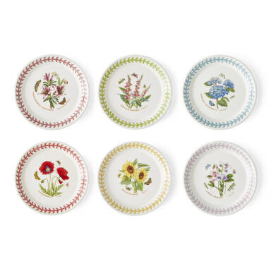 Portmeirion Botanic Garden Meadow Set Of 6 Bread Plates -Assorted Designs