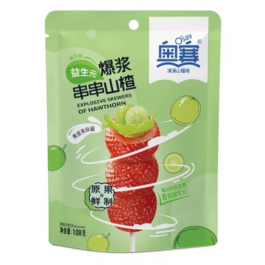 Osai  knapperige koolzuurhoudende snacks met rood fruit en groene druivensmaak 108g