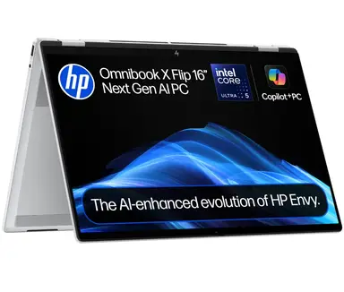 HP 16-as0004na, OmniBook X Flip, 16" Touchscreen 2-in1 Copilot+, Intel Core Ultra 5 226V, 16GB RAM, 512GB SSD,  Windows 11 Home