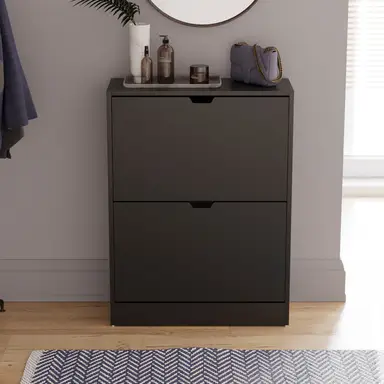Vida Designs Shoe Cabinet 2 Doors Black