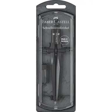Faber-Castell Stream Quick Set Compass, Black Stone