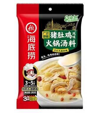 Haidilao Hot Pot Soup Base - Pepper Pork Stomach & Chicken 190g