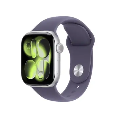 Apple Watch Series 11 GPS 42mm Silver Aluminium Case with Purple Fog Sport Band - S/M
