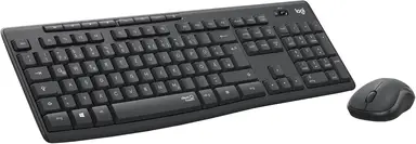 Logitech MK295 Kabelloses Tastatur- und Maus-Set mit SilentTouch-Technologie, Schnellzugriffstasten, Optische Abtastung, Nano-USB-Empfänger, Verzögerungsfreie Drahtlosverbindung, QWERTZ-Layout - Graphit, PC
