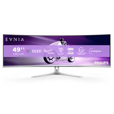 Philips Evnia 8000 49M2C8900L/00 QD 48.9" Curved OLED Dual QHD 144Hz 0.03ms Gaming Monitor