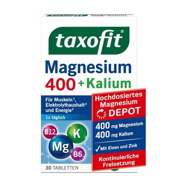 taxofit Magnesium 400 + Kalium Tabletten 30 Stück