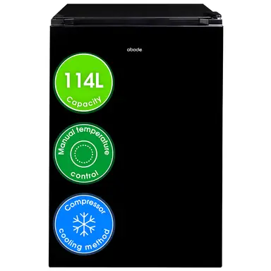 abode A85UCLF504E1B 50cm Wide Under Counter Larder Fridge - Black - E Rated