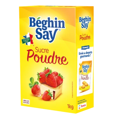 BEGHIN SAY Sucre en poudre en boîte verseuse - 1 kg