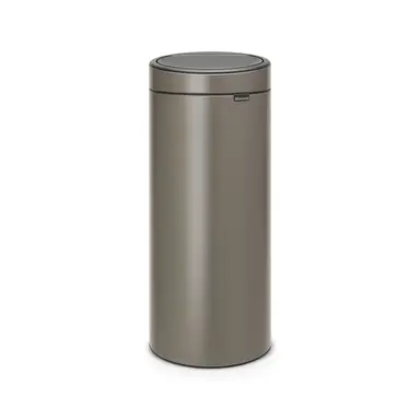 Brabantia Touch Bin New, 30L, Plastic Inner Bucket, Platinum