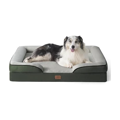 BEDSURE Orthopädisches Hundebett, ergonomischer Hundesofa, 106 x 80 cm, Kiefergrün