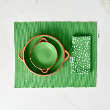 Dexam Placemat & Napkin Set Sintra Spotted 100% Cotton Green