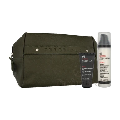 Collistar Men Uomo Set: Tägliche schützende Feuchtigkeitscreme 80 ml / Mini Belebendes Reinigungsgel 30 ml / Tasche 110 ml