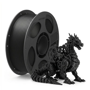 ANYCUBIC PLA basic Druckfilament, 1 kg Spule, 1,75 mm Durchmesser, ±0,02 mm Toleranz - Schwarz
