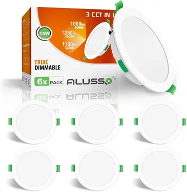 Alusso Luminaire encastré LED, Dimmable, 15 W, 230 V, 1200 Lumens