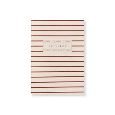 Katie Leamon A5 Notebook Lined Paper 100GSM Burgundy Stripe