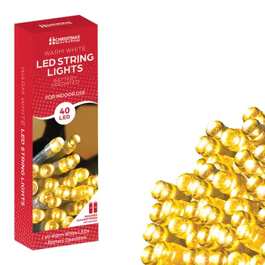 Christmas Workshop BO 40 LED String Lights - Warm White