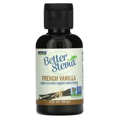 NOW Foods Better Stevia Sweetener Daily Wellness Support Liquid French Vanilla Flavour - 59ml