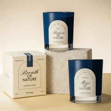 Zooly Thick-Bottom Cup Scented Candle - Breath of Nature, Sea Breeze (Blue), 200G, 1PC