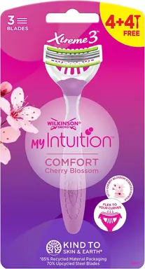Wilkinson Sword Xtreme 3 Comfort wegwerpscheermesjes voor dames, My Intuition, (4+4) 8 stuks