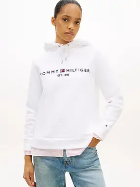 Tommy Hilfiger Heritage Hilfiger hoodie met lange mouwen voor dames, wit, XXS
