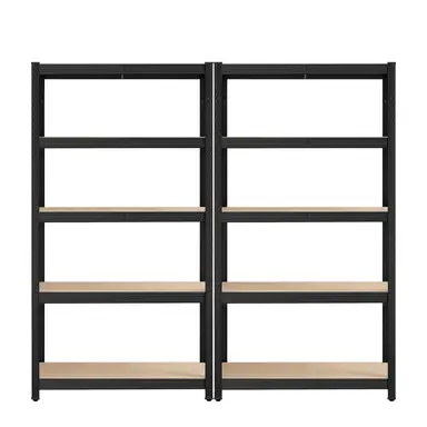 SONGMICSHOME 5-Tier Shelving Units Set of 2, Steel Shelving Unit for Storage, for Garage, Shed, Black