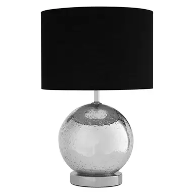 Interiors by Premier Table Lamp Naomi Glass Base Silver/Black H:47cm