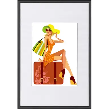 WOLTU Bilderrahmen 40x50 cm, Kunststoffrahmen mit Passepartout, Posterrahmen für vertikale oder horizontale Aufhängung/Stand, Collage Wanddeko, Schwarz