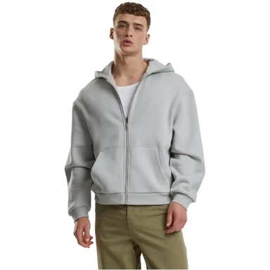 Urban Classics zachte ziphoodie van sweat- en fleecestof - lichte asfalt L