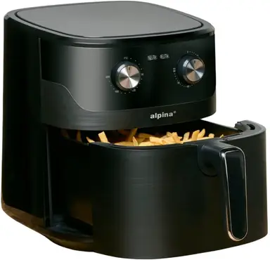 Alpina 6L 1600W Airfryer - Digitale Touch Bediening - Anti-aanbak Frituurmand - Meerdere Kookfuncties