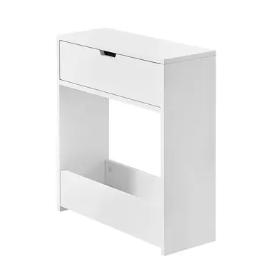 SoBuy Schmaler Badezimmerschrank, Schrank für Toilette, 20x55x60 cm, MDF Badschrank, Ideal für Toilettenpapier und Reinigungsmittel