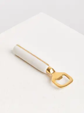 Interiors by Premier Omari White Marble Bottle Opener