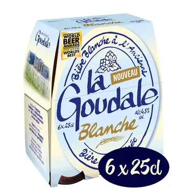 LA GOUDALE Blanche Bière blanche à l'ancienne 4,5 % - Pack de 6 x 25 cl