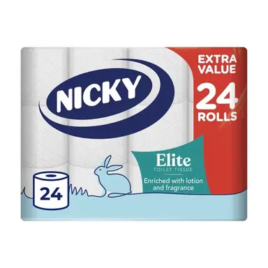Nicky Elite Toilet Tissue 3 Ply 24 Rolls