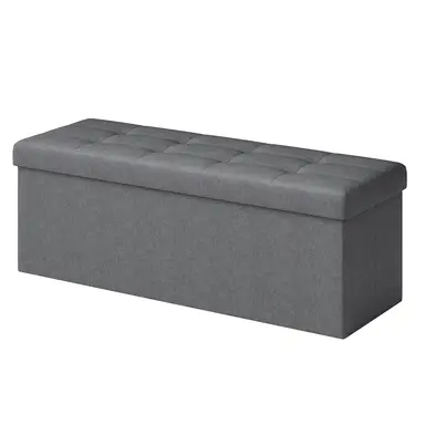 JOYFURNOS opbergbank, 38 x 110 x 38 cm, bankje voor voeteneinde bed, opbergkist, voor woonkamer, slaapkamer, hal, donkergrijs