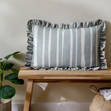 Furn Cushion Camron Stripe Rectangle Blue 46x60cm