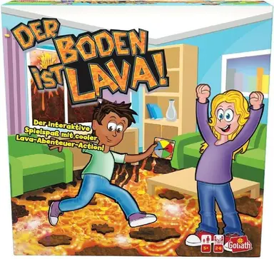 Goliath Der Boden ist Lava, Brettspiel und Partyspiel für drinnen und draußen! Für die ganze Familie ab 5 Jahren, Gesellschaftsspiel für 2 bis 6 Spieler, erleben Sie den Nervenkitzel der "TV-Show"!