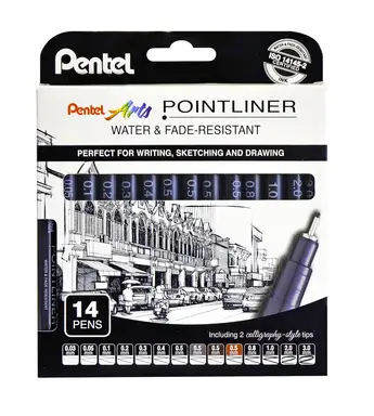 Pentel Pointliner Assortment Pack of 14