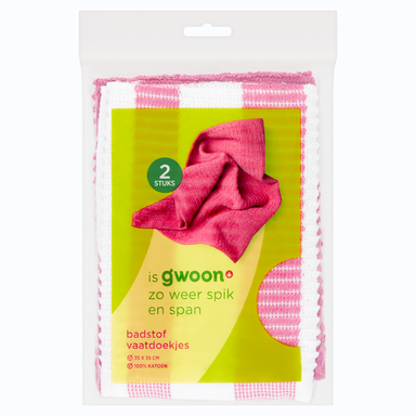g'woon Badstof Vaatdoekjes 2 Stuks