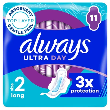 Always Ultra Day Sanitary Towels Long (Size 2) Wings 11 Pads