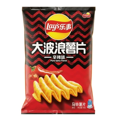Lay's  Big Wave Potato Chips Spicy Flavour 70g