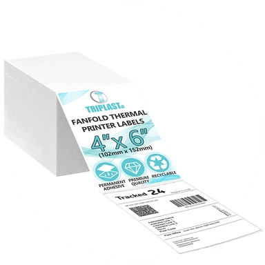 Triplast 250 White Thermal Printer Labels 4x6" White