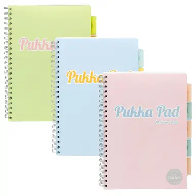 Pukka Pad A4 Pastel Project Book, Pack of 3